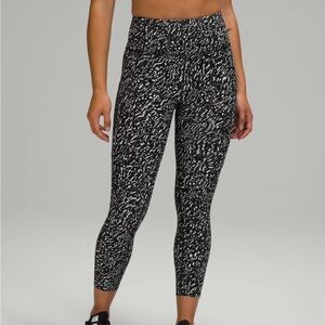 Lululemon Fast and Free High Rise Crop 23" — Speckle Trail Black Multi